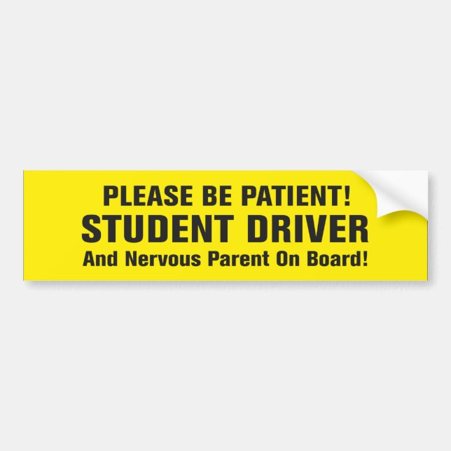 Autocollant De Voiture Conducteur et parent d'étudiant à bord (Devant)