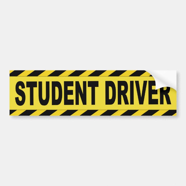 Autocollant De Voiture Conducteur noir et jaune d'étudiant (Devant)