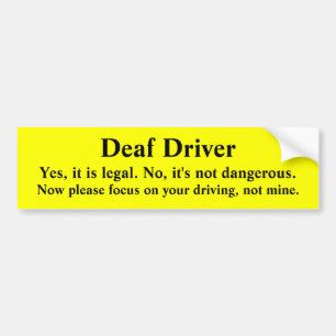 Autocollant De Voiture Conducteur sourd sûr dirigeant le foyer