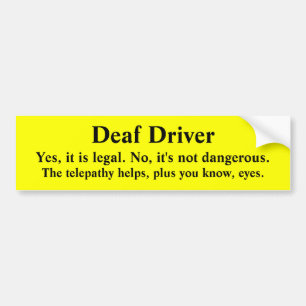 Autocollant De Voiture Conducteur sourd Tout-Voyant télépathique