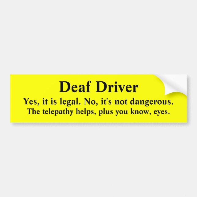 Autocollant De Voiture Conducteur sourd Tout-Voyant télépathique (Devant)