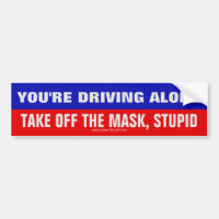 Conduire seul enlever le masque Stupide