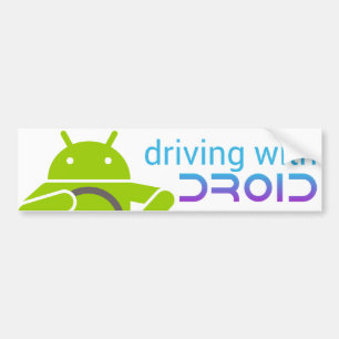 Autocollant De Voiture Conduisant avec DROID, adhésif pour pare-chocs