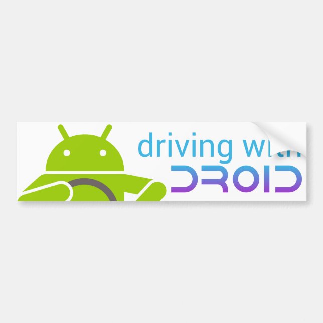 Autocollant De Voiture Conduisant avec DROID, adhésif pour pare-chocs (Devant)