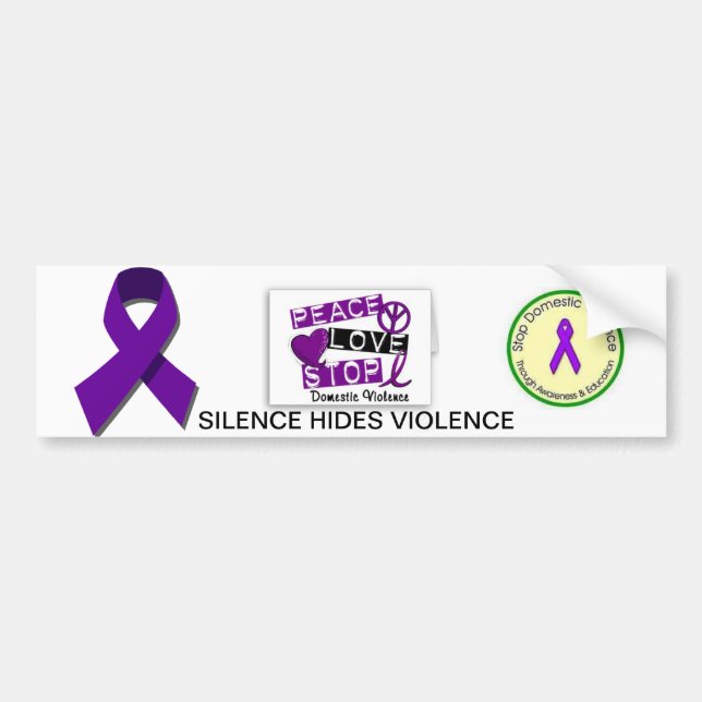AUTOCOLLANT DE VOITURE CONSCIENCE DE VIOLENCE FAMILIALE (Devant)