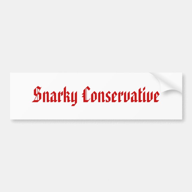 Autocollant De Voiture Conservateur de Snarky (Devant)