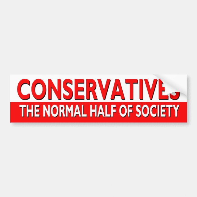 Autocollant De Voiture Conservateurs - la moitié normale de la société (Devant)