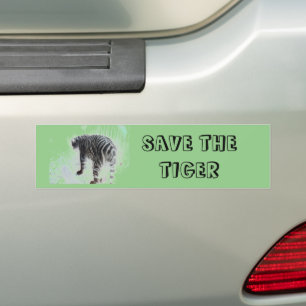 Autocollant De Voiture Conservation du tigre blanc personnalisé