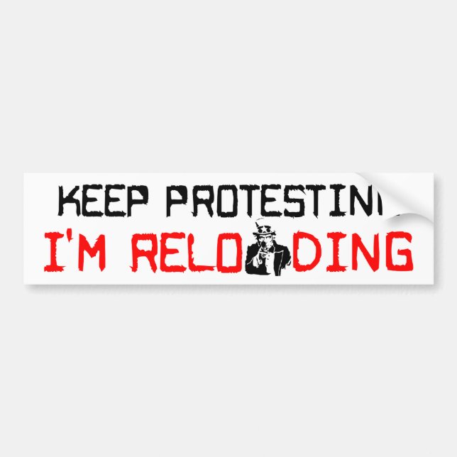 Autocollant De Voiture Continuez la protestation : Je recharge ! (Devant)