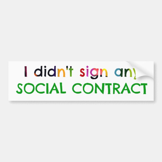 Autocollant De Voiture Contrat social ? (Devant)