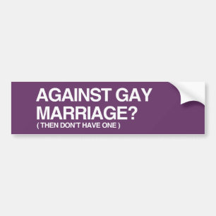 AUTOCOLLANT DE VOITURE CONTRE LE MARIAGE HOMOSEXUEL - PUIS