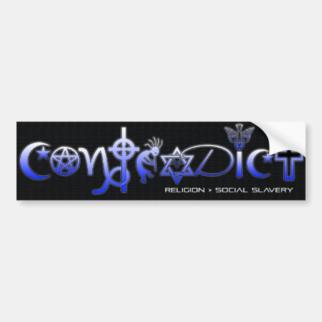Autocollant De Voiture "CONTREDISEZ" la religion > esclavage social (Devant)
