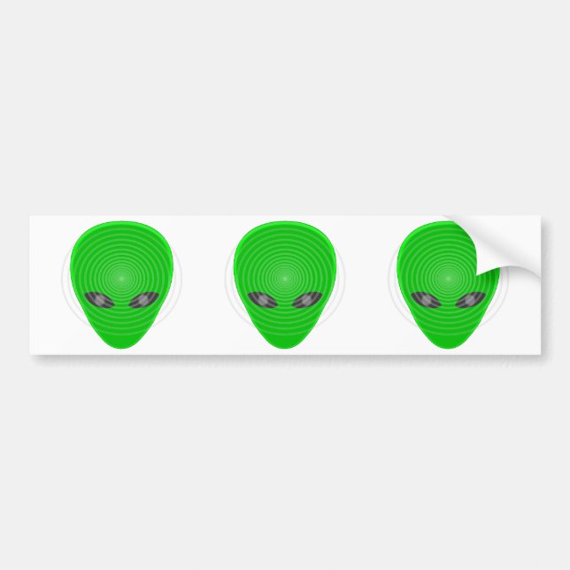Autocollant De Voiture Contrôle mental de la tête de l'Alien (Devant)