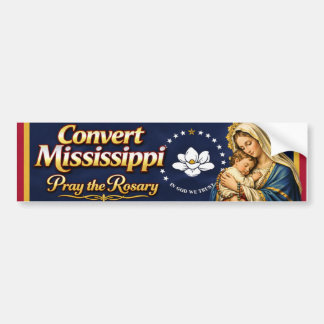 Autocollant De Voiture Convert Mississippi. Pray the Rosary