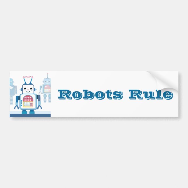 Autocollant De Voiture Cool Blue Robot Cadeaux Nouveautés (Devant)