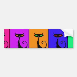 Autocollant De Voiture Cool Colorful Kitty Cat Pop Art