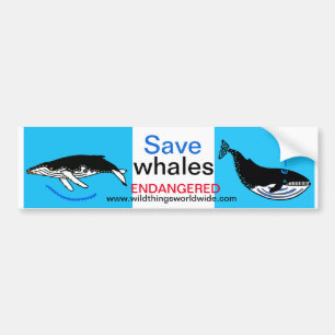 Autocollant De Voiture Cool Sauver des BALEINES - bleu océan -