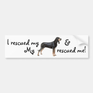 Autocollant De Voiture Coonhound noir et bronzage de délivrance