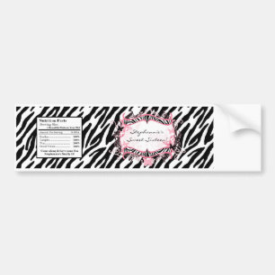 Autocollant De Voiture Copie Girly de zèbre de papillon d'étiquette de