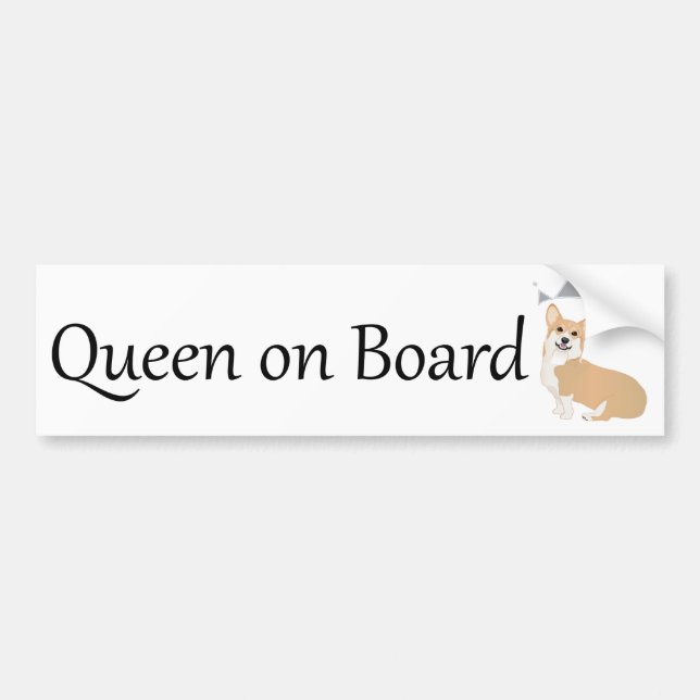 Autocollant De Voiture Corgi Queen à bord (Devant)