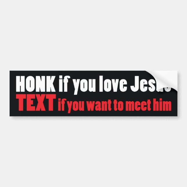 Autocollant De Voiture cornez si vous aimez Jésus (Devant)