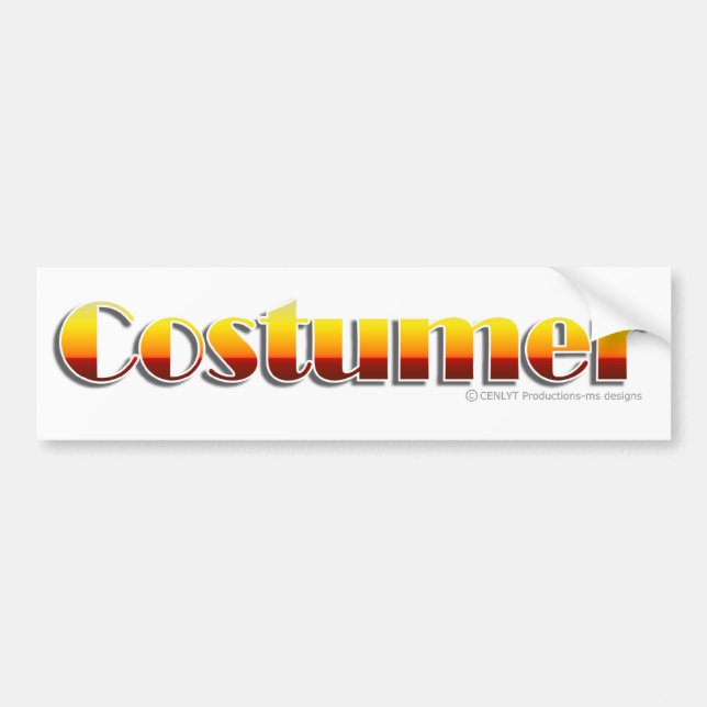 Autocollant De Voiture Costume (texte seulement) (Devant)