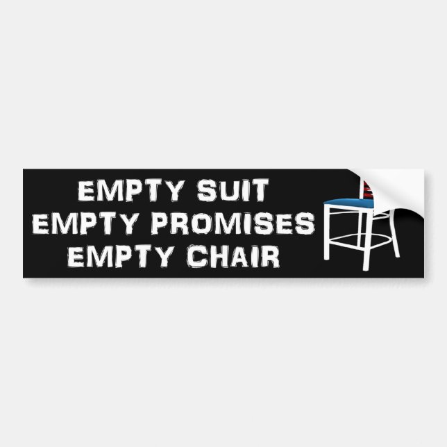 Autocollant De Voiture Costume vide - promesses - chaise - anti Obama (Devant)