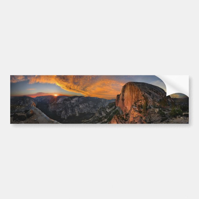 Autocollant De Voiture Coucher de soleil à demi-dôme - Yosemite (Devant)