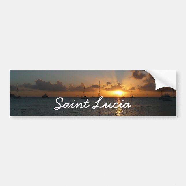 Autocollant De Voiture Coucher de soleil avec voiliers Paysage tropical P (Devant)