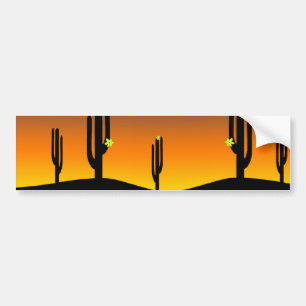 Autocollant De Voiture Coucher de soleil de fleur de cactus