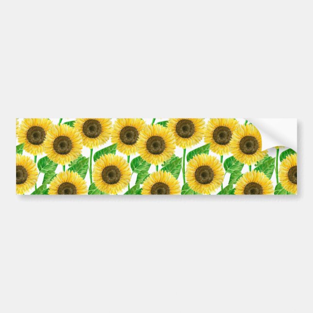 Autocollant De Voiture Couleur d'eau des fleurs de soleil (Devant)