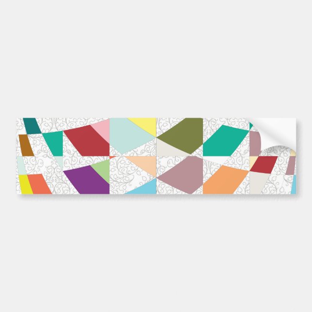 Autocollant De Voiture Couleurs Abstraites Damask (Devant)