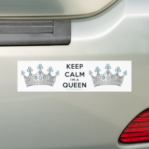 Autocollant De Voiture Couronne argentée polie de la reine SlipperyJoe's