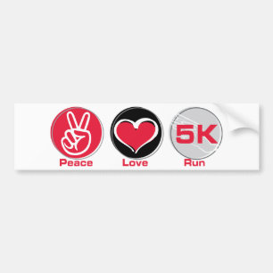 Autocollant De Voiture Course 5K d'amour de paix