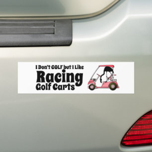 Autocollant De Voiture Courses de chariots de golf drôles