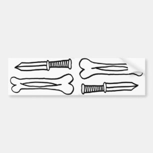 Autocollant De Voiture Couteau X 2 d'os