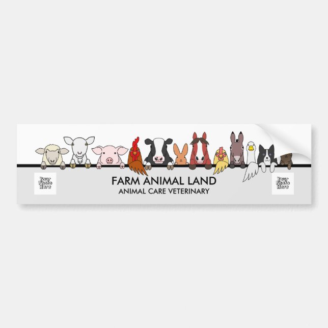 Autocollant De Voiture Cow Farm Animals Vet Logo Pet Business (Devant)