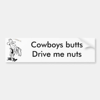Autocollant De Voiture cowboy, cowboys buttsDrive je nuts