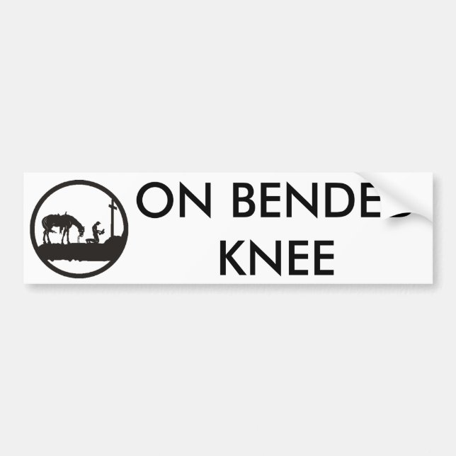 Autocollant De Voiture cowboy de prière, SUR LE GENOU BENDED (Devant)
