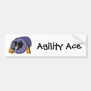 Autocollant De Voiture CP bande dessinée de tunnel d'agilité de chien