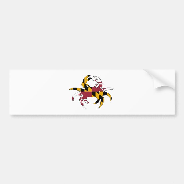 Autocollant De Voiture Crabe de drapeau du Maryland (Devant)