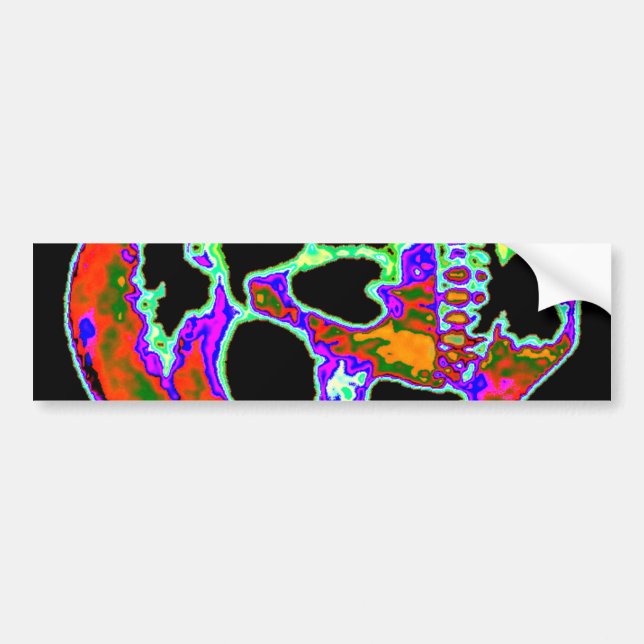 Autocollant De Voiture Crâne de Psychedellic (Devant)
