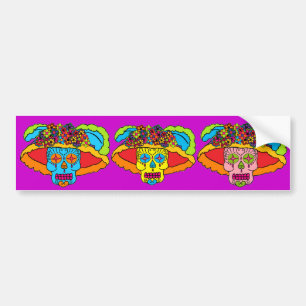Autocollant De Voiture Crâne de sucre de Catrina