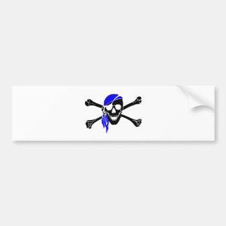 Autocollant De Voiture Crâne et os croisés avec le Bandana