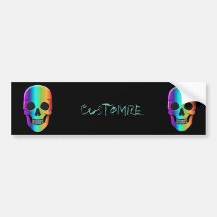 Autocollant De Voiture Crâne humain psychédélique Thunder_Cove