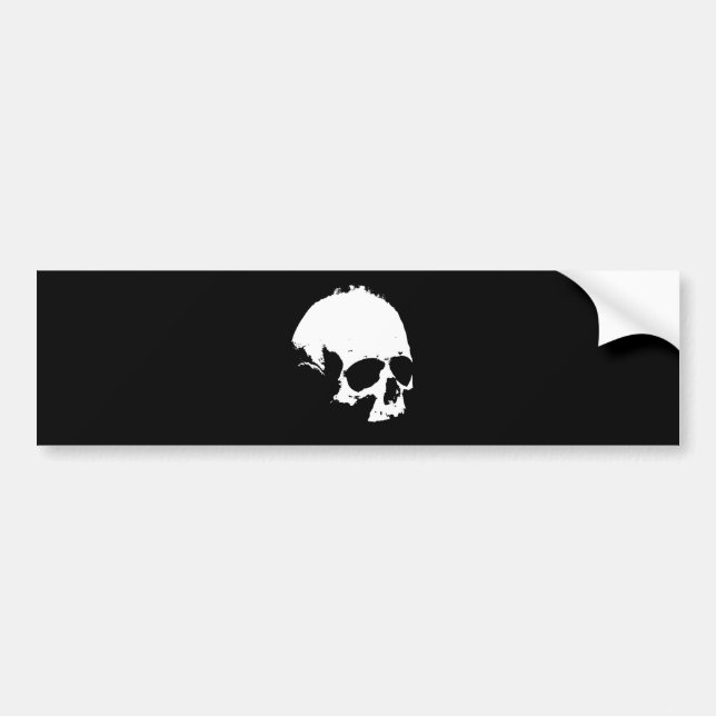 Autocollant De Voiture Crâne noir et blanc (Devant)