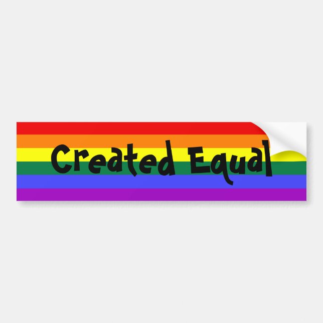 Autocollant De Voiture Created Equal Gay Pride (Devant)