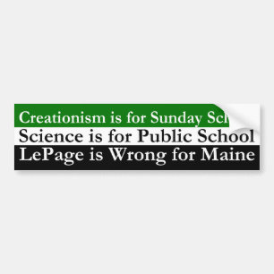 Autocollant De Voiture Créationisme, la Science et Paul LePage