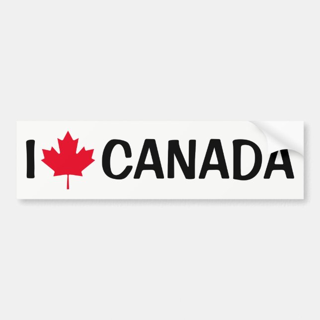 Autocollant De Voiture Créez votre propre feuille d'érable I Love Canada (Devant)