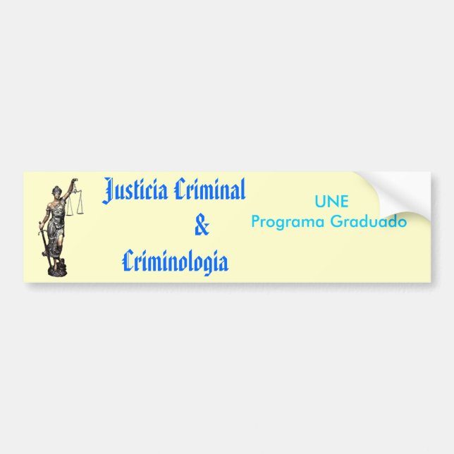 Autocollant De Voiture criminologia criminel de $ de justicia (Devant)